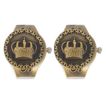 2 Fingeruhren Klappringe Mit Kronenmuster Ringuhr Schmuckring