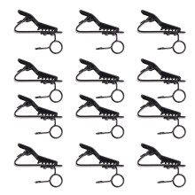12 Universal Lapel Mikrofon Halterung Eisen Clip Schwarz