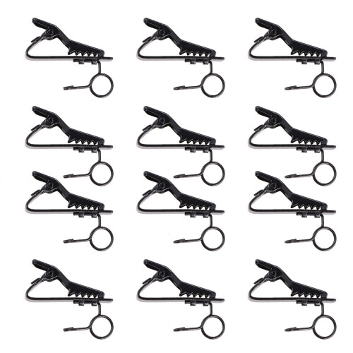 12 Universal Lapel Mikrofon Halterung Eisen Clip Schwarz
