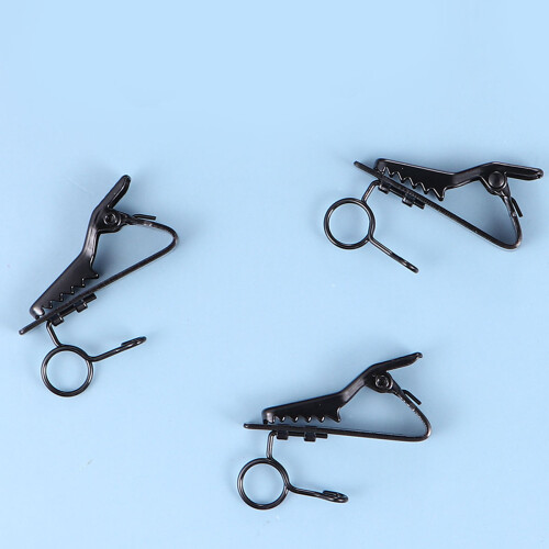 12 Universal Lapel Mikrofon Halterung Eisen Clip Schwarz 2