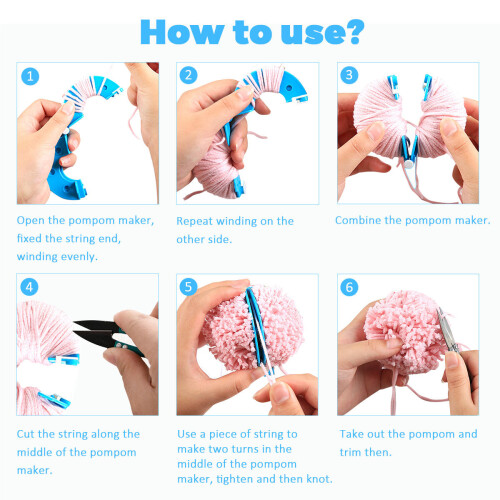 8 Teile, 4 Größen, Pompom Maker Handnähwerkzeug Set 1