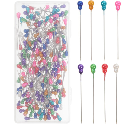 200Stk Perlenkopf-Nadeln Für Patchwork Basteln 2