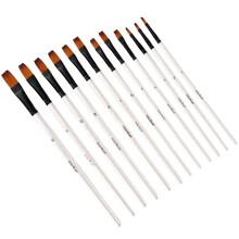 12Stk Pinsel Set Mit Holzgriff Und Nylonborsten Für Aquarell Und Öl