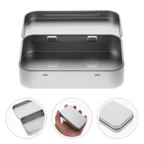 Mini Metall Dose Weißblech Silber 1 2