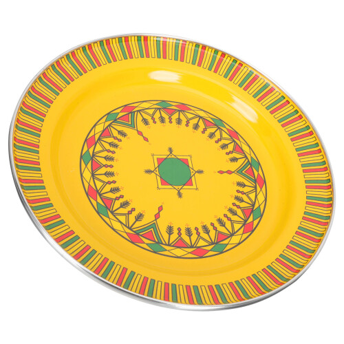 Emaille Snackteller Chinesisch Servierplatte Farbige Essensplatte