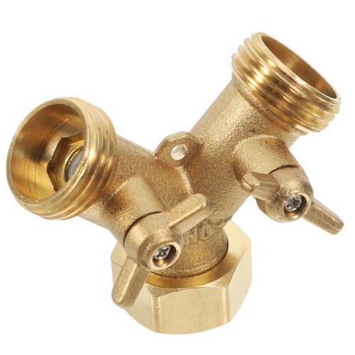 Solid Messing 2- -Schlauchverteiler Y-Ventil Mit Absperrung