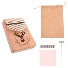Portable Kalimba Thumb Piano 17 Playing Assorted Color 1 Set