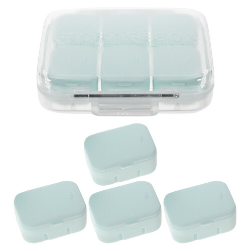 2 Sets Mehrfachfach-Medikamentendispenser Tragbarer Organizer 2