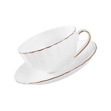 1Set Weißes Keramik Kaffeetassen Set Mit Untertasse Für Tee & Kaffee