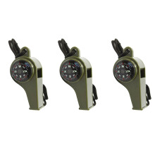 3Stück Outdoor 3-In-1 Überlebenspfeife Mit Kompass Und Thermometer
