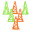 6St Trainingshütchen Grün Orange PP-Material 7