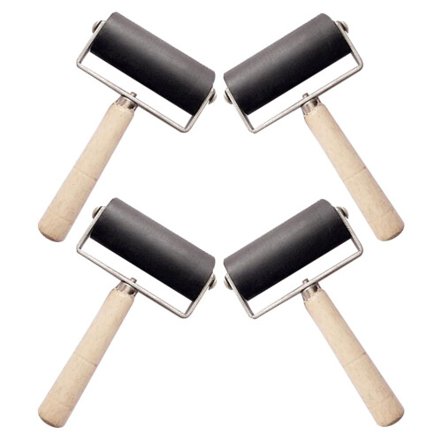 Raindrops Blockdruck-Rolle Kunststoff 4er Set