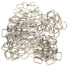 1Set Silver Zinc Alloy Buckle with D Ring Durable Bag Hardware for DIY