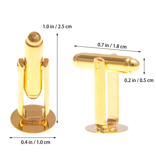 10 12mm Metall Manschettenknöpfe Form Glitzer Gold 2