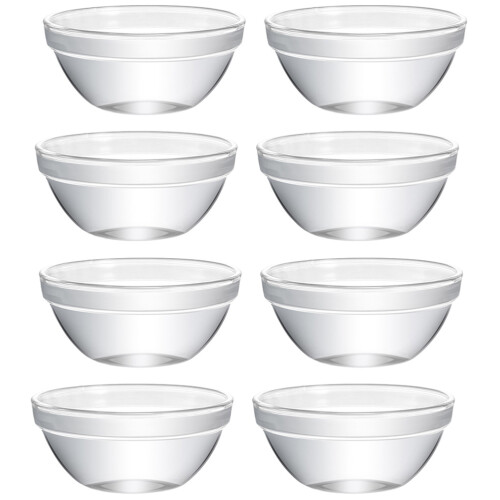 8 stück glas-dessertschalen, rund, für reispudding und dessert