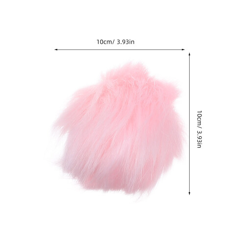 16 pz pompon per in pelliccia morbida con anello elastico 1