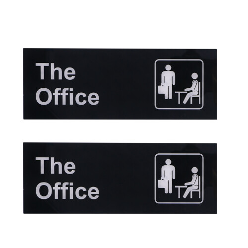 2 Acryl Logo Schilder Büro Personal