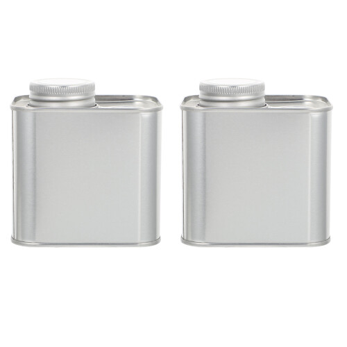 2Pcs Tinplate Tea Storage Containers