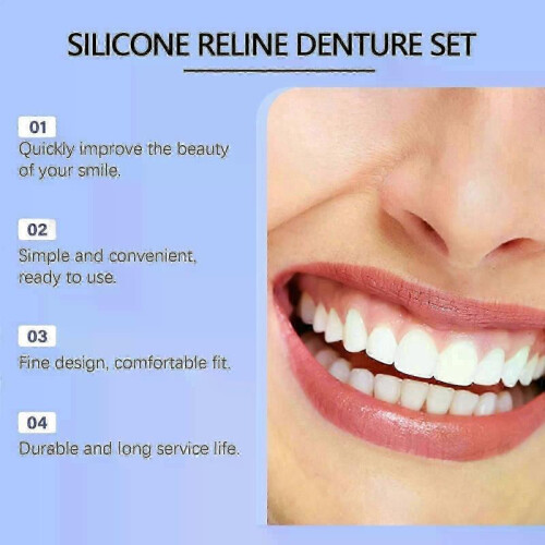 (2pcs) Denture Silicone Lining Silicone Fit Denture Silicone Reline Kit Denture Prosthesis Complete Denture Suitable For Silicone Dentures 2