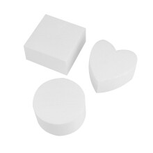 3Stk Mini Kuchen Dummy Rund Quadratisch Herzförmig Für Marzipan