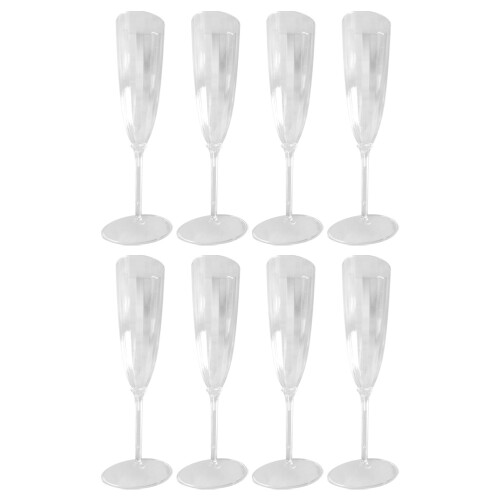 8Stk. Kunststoff Sektflöten 180 Ml 1