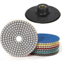 7 Pieces 4 Inch Diamond Polishing Pads with Backing Pad for Ceramic Concrete Granite