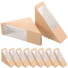 50Pcs Lightweight Sandwich Paper Boxes Beige for Shop and Picnic