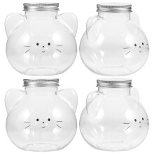 4Stück Saftflasche Katzenkopf Shaker Wiederverwendbare Getränkehalter
