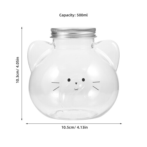 4Stück Saftflasche Katzenkopf Shaker Wiederverwendbare Getränkehalter 2