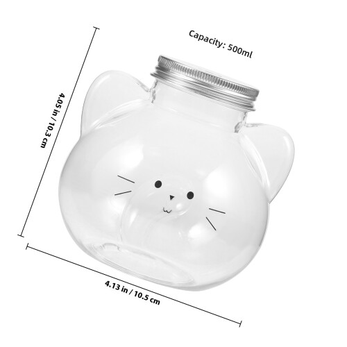 4Stück Saftflasche Katzenkopf Shaker Wiederverwendbare Getränkehalter 1