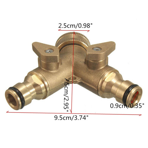 2- Doppelter Gartentürstecker Adapter Massivem Messing 1