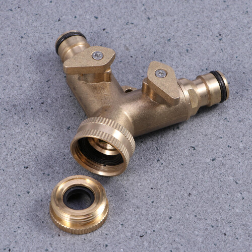 2- Doppelter Gartentürstecker Adapter Massivem Messing 2