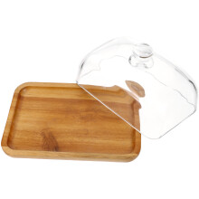 Butterdose Aus Holz Mit Glasdeckel, Käsebehälter