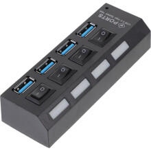 Usb3.0 Unabhängiger Hub Mit 4 Ports Us Schwarz