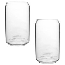 2St Ring-Pull Dosenförmige Glasbecher Transparente Wasserbecher