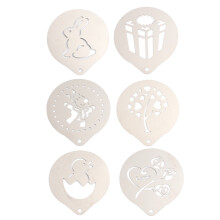 1 Set Mit 6 Stk Schablonen Für Cappuccino Latte