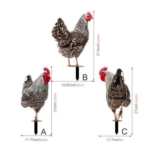 3Stück Yard Chicken Steckerdekoration Eingesteckte Huhn- 1