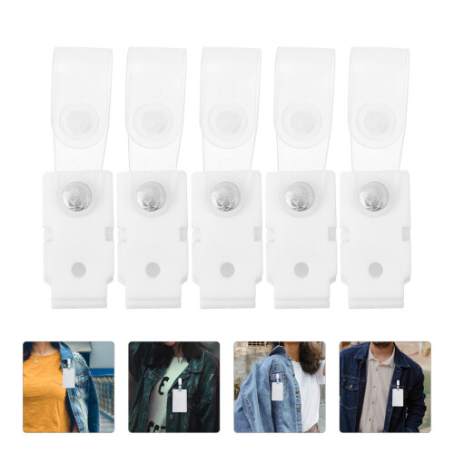 20Pièces Clips Badge Blancs Pratiques Pour Travail 2