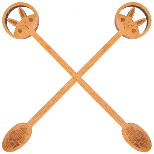 2Stück Holz Kaffeelöffel Für Osterfeier 2