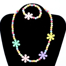 6 Teile Süßigkeitenfarbe Halskette Armband Kinder Schmuck Set