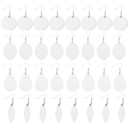 32 Sets Unfertige Ohrringe Mit Doppelseitigen Sublimationsanhängern 2
