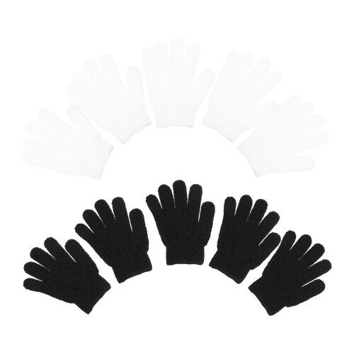 10Stück Peeling Duschhandschuhe Fünffinger Körperwaschhandschuhe