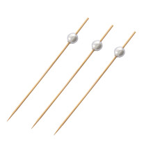 100 12 Cm Cocktailspieße Mit Runden Perlen Für Und