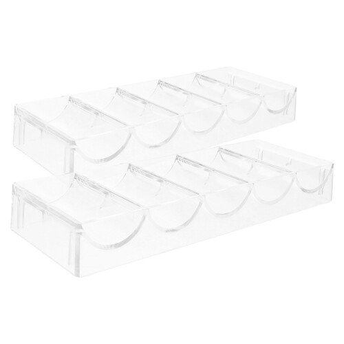 2Stk Transparenter Pokerchips Organizer Mehrfach-Grid-Behälter 1