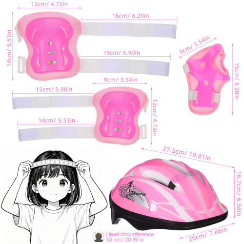1 Set Kinder Rollschuh Schützer Mit Helm Knieschoner Ellbogenschoner 1