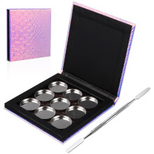 1 Set Leere Magnetische Make-up-Palette Mit Metallfächern Und Spachtel