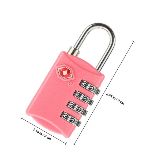 Customs Lock Bagage 4-Cijferig Wachtwoordslot Roze 2