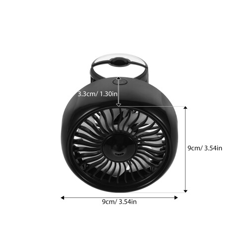 1USB Ventilateur Portable ABS Noir Pour Siège Arrière 1