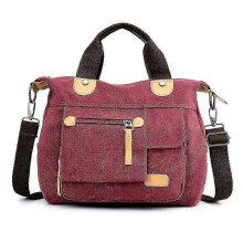 (Purple) Fashionable Women's Canvas Handbag with Shoulder Strap - Durable and Multifunctional Large Capacity