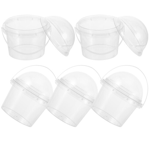 5Stk Kleiner Transparenter Eimer Mit Deckel Lebensmittelecht 500Ml